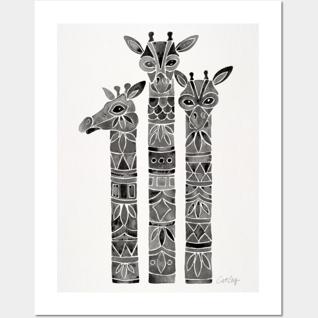 giraffes black Wall Art by CatCoq